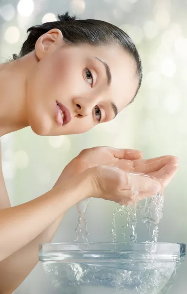 Girl is washing Stock Picture