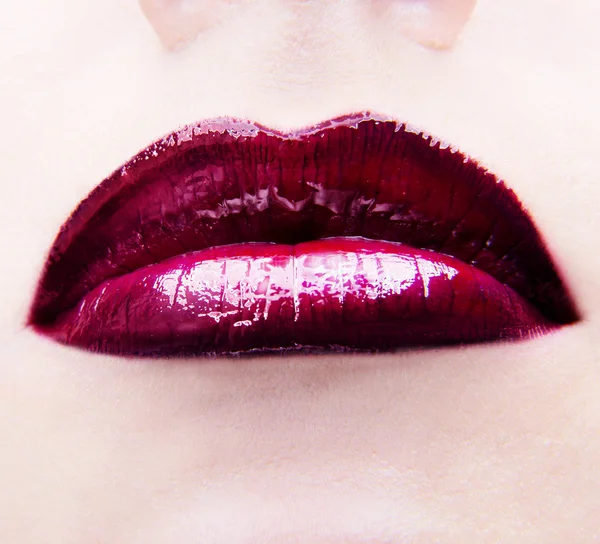 Labbra con rossetto — Foto Stock