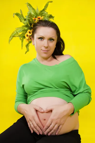 Pregnancy of the woman. Expectation of the baby. — Stock Photo, Image