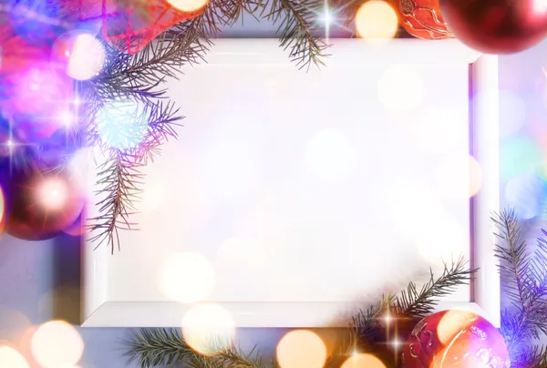 Noel ışıkları çerçeve — Stok fotoğraf