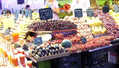 meyve pazarında, la boqueria pazarlamak barcelona