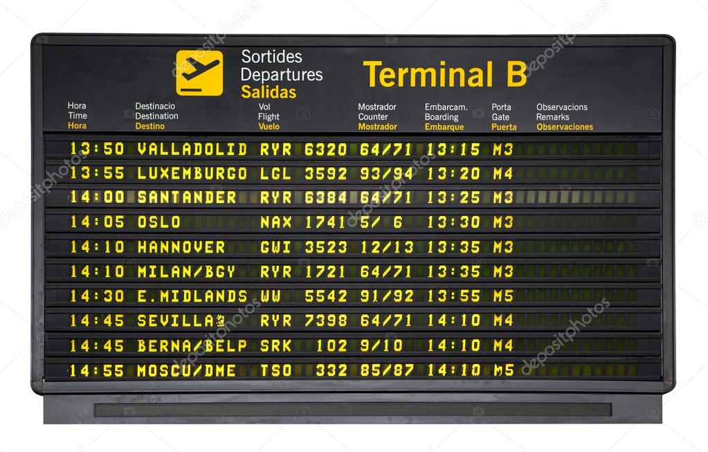 Aeropuerto Internacional de Barcelona embarque salidas — Fotos de Stock © andreyuu #12799243