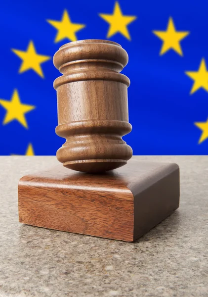 Gavel and Flag of Europe — Stock Photo, Image