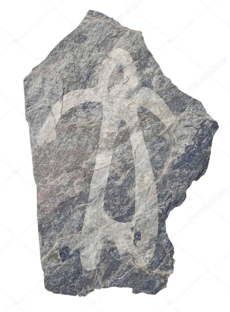 Woman . Old ancient petroglyph. Bronze age