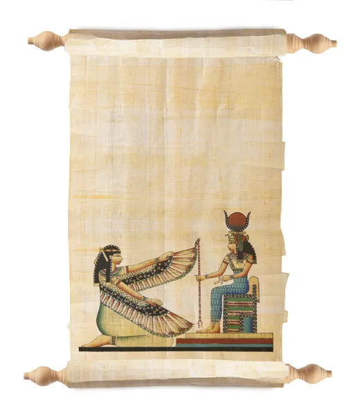 Rulla med egyptisk papyrus — Stockfoto