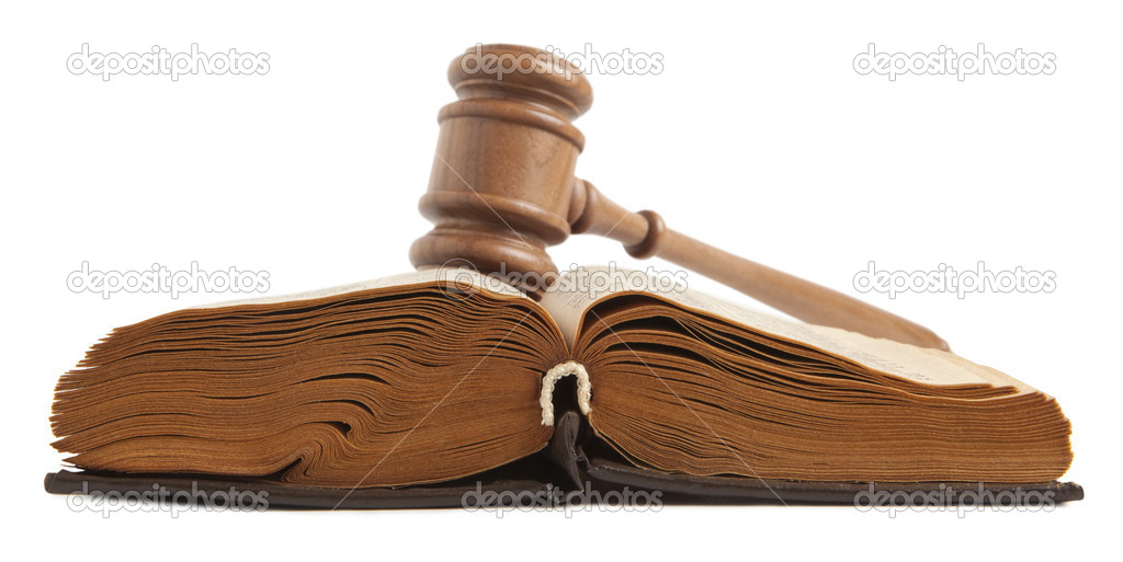 Gavel and book isolated