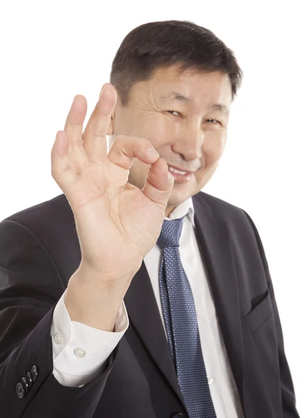 Business man with ok hand — Stock Photo, Image