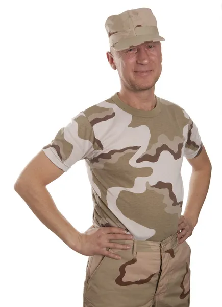 Żołnierz w kamuflażu — Zdjęcie stockowe