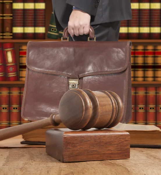 Lawyer with a brown briefcase — Stock Photo, Image