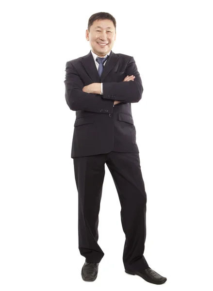 Felice asiatico business uomo isolato — Foto Stock