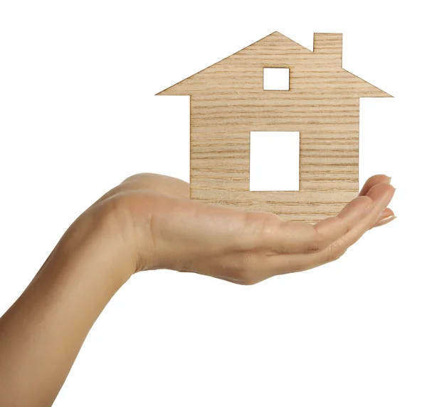 House in female hand — Stock Photo, Image