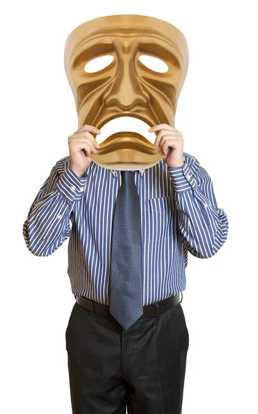 Homem de negócios com máscara — Fotografia de Stock
