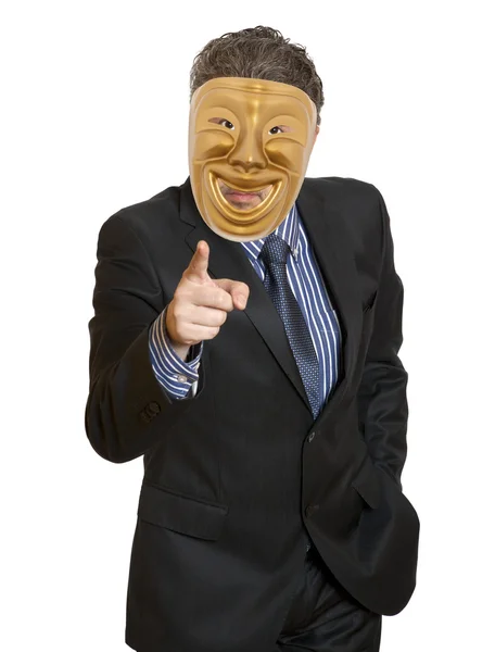 Businessman with mask — Stock Photo, Image