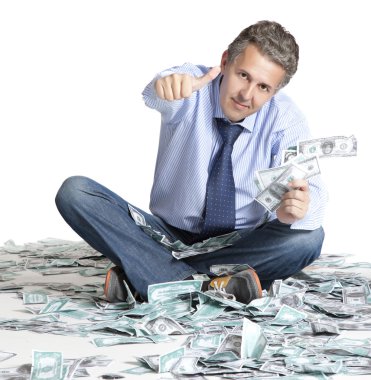 işadamı ve Doları banknot