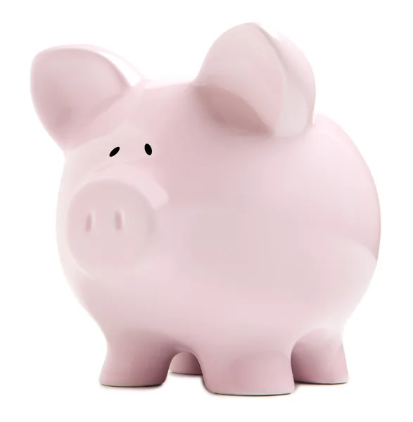 Pink piggy bank isolated — Stock Photo, Image