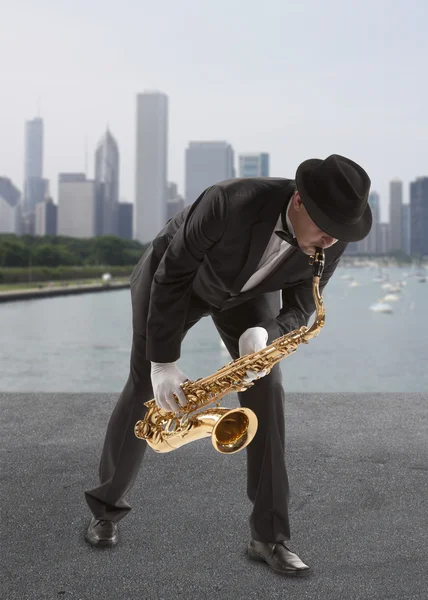 Saxofonista — Stock fotografie