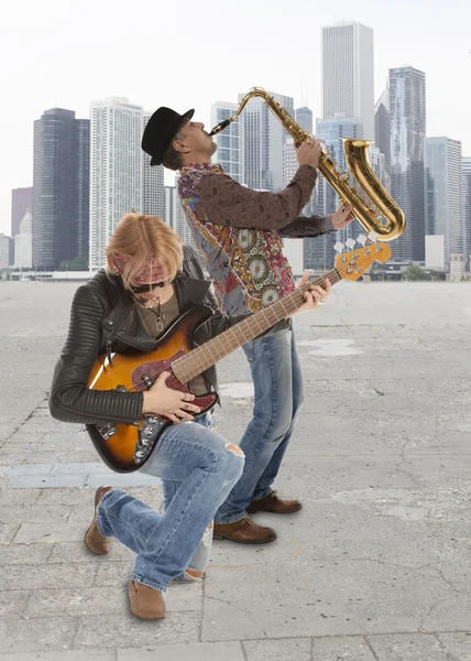 Duo of musicians — Stock Photo, Image