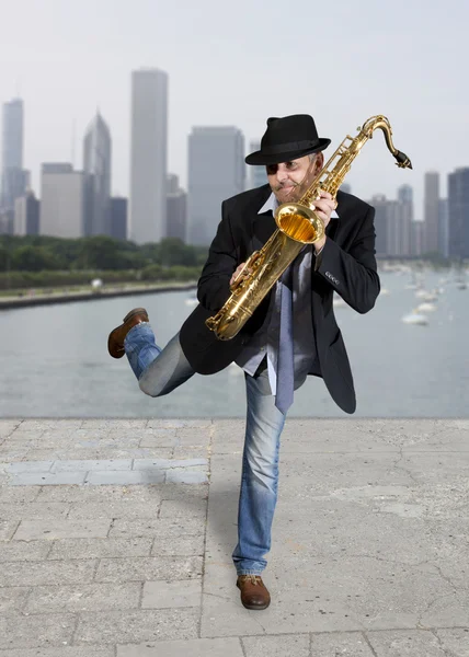 Saxofonist — Stockfoto