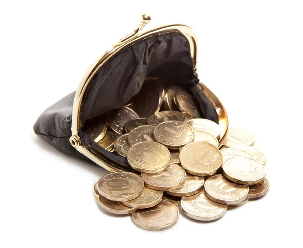 Purse and coins — Stock Photo, Image