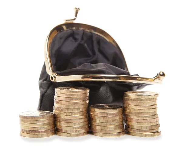 Purse and coins — Stock Photo, Image