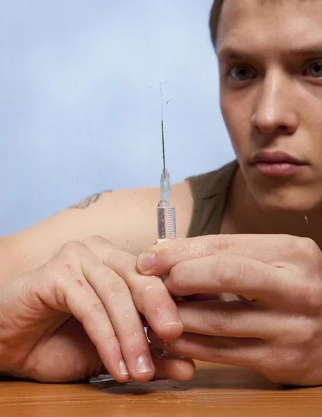 Addict syringe — Stock Photo, Image