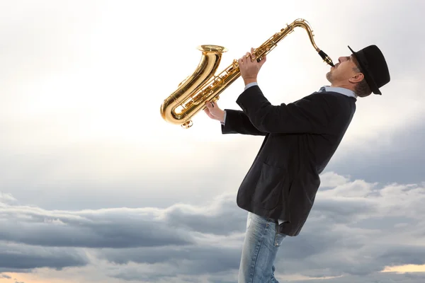 Saxofonista — Stock fotografie