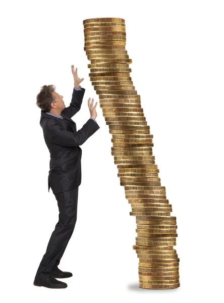 Businessman and coins — Stock Photo, Image