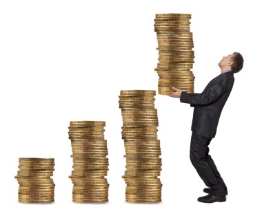 paraları tutan işadamı