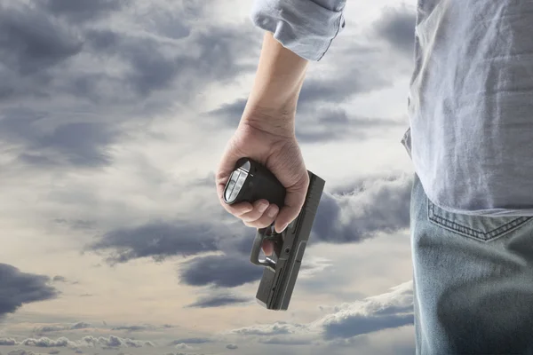 Man Holding Gun — Stock Photo, Image