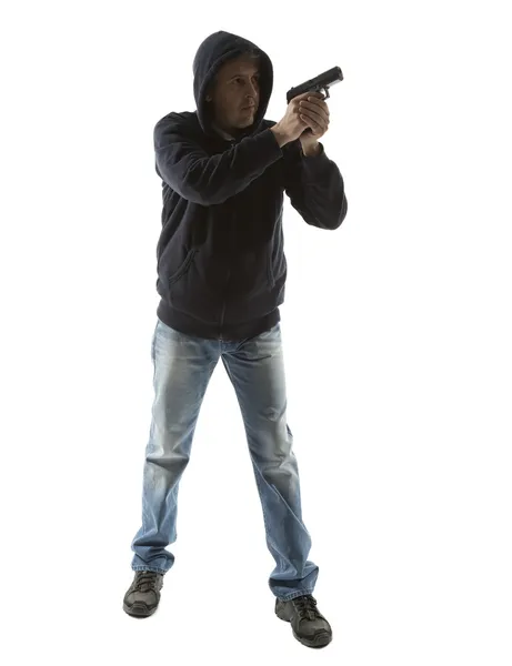 Man med pistol — Stockfoto