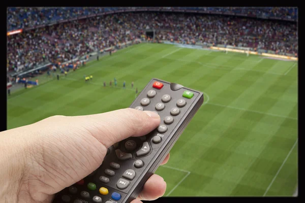 Juego de fútbol en la televisión — Foto de Stock