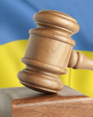 Tokmak ve bayrak Ukrayna