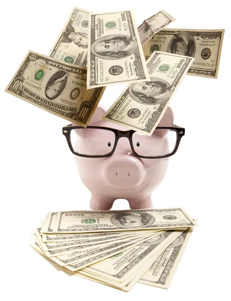 Roze piggy bank — Stockfoto