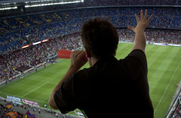 Happy soccer fans — Stock Photo, Image