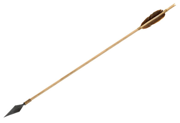 Antique old wooden arrow