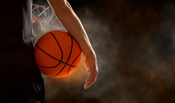 Basketbolcu Spor Afişi Yatay Kopyalama Arkaplanı — Stok fotoğraf