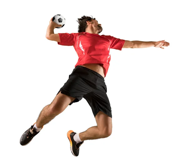 Handball Player Action Isolated White Background — Stock Photo, Image