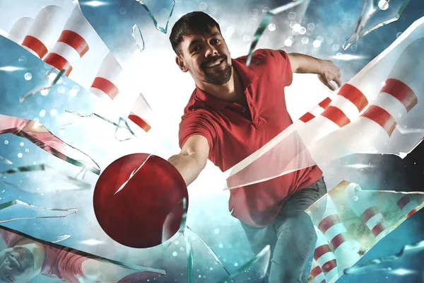 Professional Bowling Player Action Concept Sport Movement Energy Dynamic Healthy — Stock Photo, Image