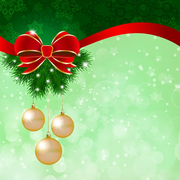 Decorazione natalizia su sfondo verde — Vettoriale Stock