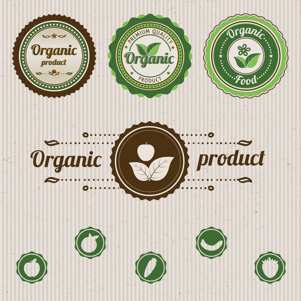 Set de vectores etiquetas orgánicas vintage — Vector de stock