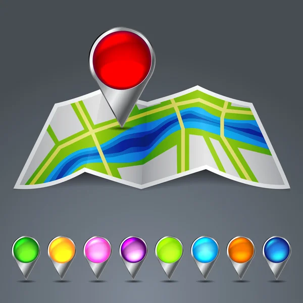 Icône carte vectorielle de la ville — Image vectorielle