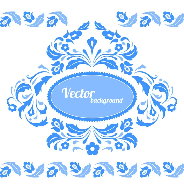 Padrão floral azulado — Vetor de Stock