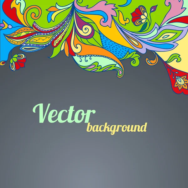 Quadro desenhado à mão com elementos de rabiscos coloridos — Vetor de Stock