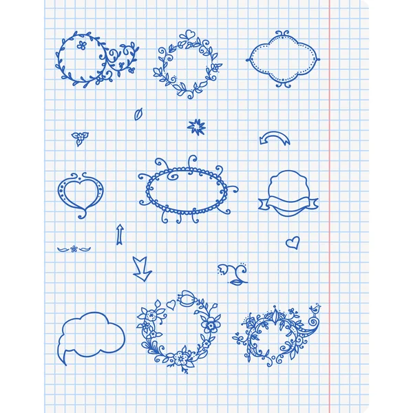 Papier carré avec cadres de fleurs — Image vectorielle