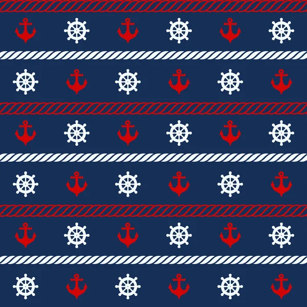 Seamless pattern with nautical elements — Stock Vector