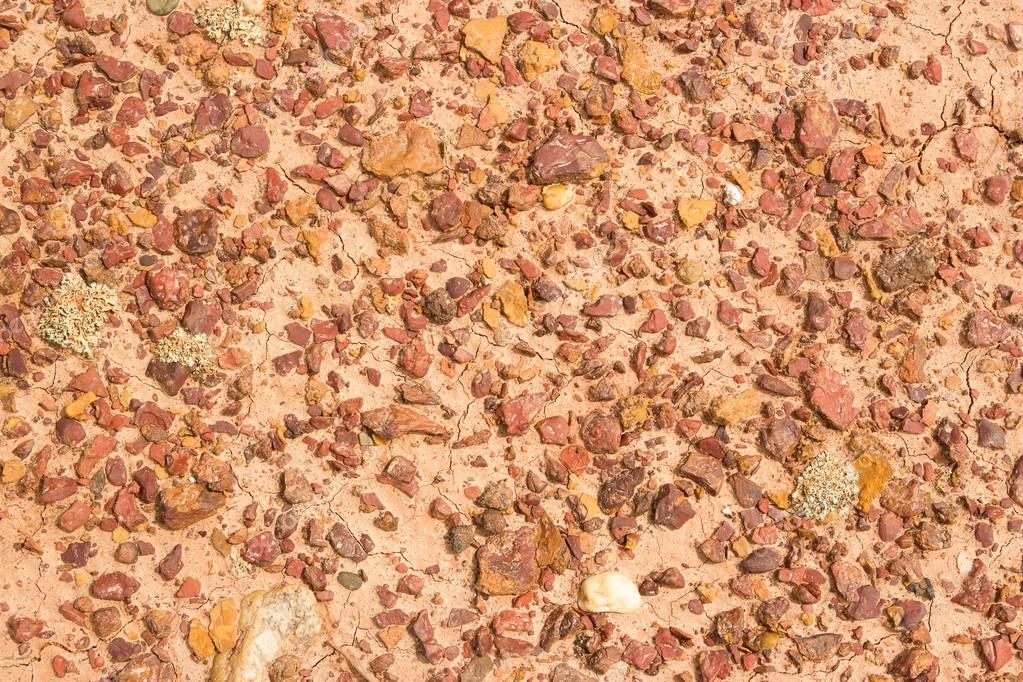 Structure of red clay with rocks ⬇ Stock Photo, Image by © Sundikova_n