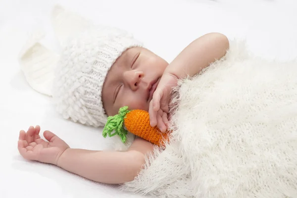 The baby in a suit of a hare — Stock Photo, Image