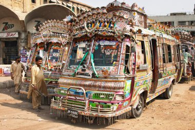 Pakistani local buses clipart