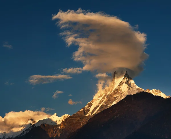 在喜马拉雅山的日落 — 图库照片