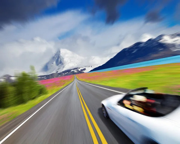 Sports car in motion blur Royalty Free Stock Photos